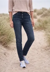 Mid Waist Slim Leg Jeans im Casual Fit