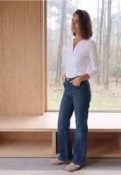 Wide Leg Jeans mit Gallonstreifen