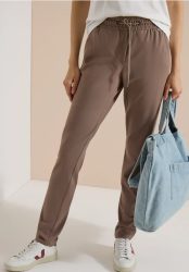 Mid Waist Slim Leg Hose im Casual Fit
