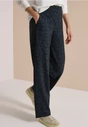 High Waist Straight Leg Hose mit Leo-Muster