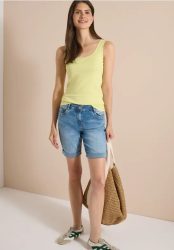 High Waist Slim Leg Shorts im Slim Fit