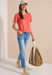 Mid Waist Straight Leg Jeans im Casual Fit