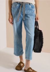 7/8 Wide Leg Jeans mit Gürtel