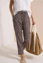 Mid Waist Slim Leg Hose im Loose Fit
