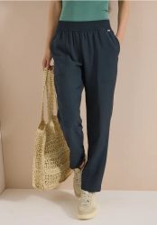 Mid Waist Slim Leg Hose im Loose Fit
