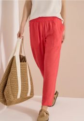 Mid Waist Slim Leg Hose im Loose Fit