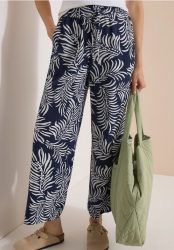Wide Leg Hose mit Print und Gallonstreifen
