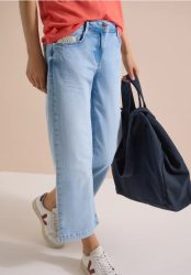 7/8 Wide Leg Jeans mit Crochet