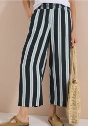 7/8 High Waist Wide Leg Hose mit Streifen