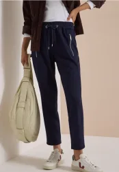 Mid Waist Slim Leg Hose im Casual Fit