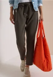 Mid Waist Slim Leg Hose im Casual Fit