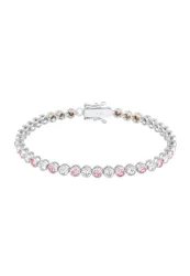 Elli PREMIUM Tennis-Armband Rose Kristalle 925 Sterling Silber Armbänder & Armreife 1 ct Damen