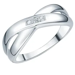 Lulu & Jane - Diamant-Ring, 58, Silber