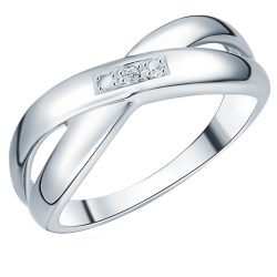 Lulu & Jane Diamant-Ring Sterling Silber Diamant in Silber Ringe 1 ct Damen