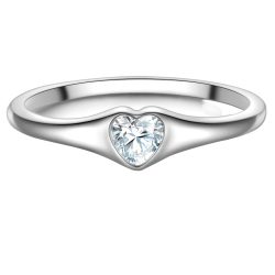 Trilani Ring Herz aus Sterling Silber in silber mit Zirkonia Ringe 1 ct Damen