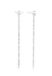 Elli - Ohrringe Ohrhänger Figarokette Basic Geo, One Size, Silber