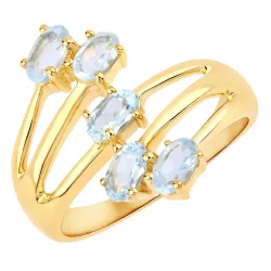 Rafaela Donata Ring Sterling Silber Blautopas in Gelbgold Ringe 1 ct Damen