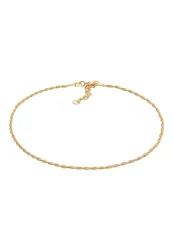 Elli - Fußschmuck Kordelkette Gedreht Basic Zeitlos, 22cm, Gold