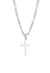 Kuzzoi - Halskette  Figarokette Kreuz 925 Silber, 60 cm