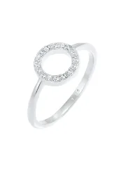 Elli - Ring Kreis Geo Kristalle, 54mm, Silber