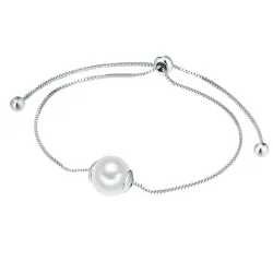 Lulu & Jane - Perlen-Armband, 22cm, Silber