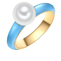 Yokoamii Ring Metall Muschelkernperle in Gelbgold Ringe 1 ct Damen