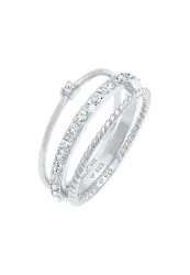 Elli - Ring 3Er Set Kristalle, 62mm, Silber