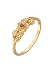 Elli Elli Ring Blume Floral Synthetischer Rubin 925 Silber vergoldet Ringe 1 ct Damen
