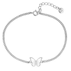 Glanzstücke München Armband Schmetterling aus Sterling Silber in silber mit Panzerarmband Armbänder & Armreife 1 ct Damen