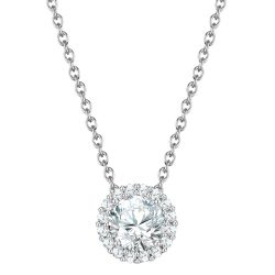 Yokoamii Halskette aus Messing in silber mit Zirkonia Ketten 1 ct Damen
