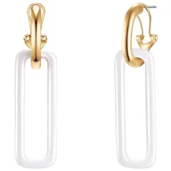 Lulu & Jane Ohrhänger Messing in Gelbgold/Weiß Ohrringe 1 ct Damen