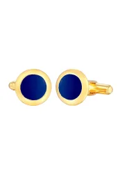 KUZZOI Basic Rund Klassik Geo Emaille Blau 925 Silber Herrenschmuck 1 ct Herren