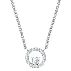Yokoamii Halskette aus Messing in silber mit Zirkonia Ketten 1 ct Damen