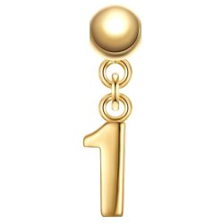 Glanzstücke München Charm Ziffer 1 aus Sterling Silber in Gelbdold Ketten 1 ct Damen
