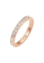 Elli Bandring Memoire Glas Kristalle 925 Silber vergoldet Ringe 1 ct Damen