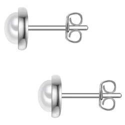 Rafaela Donata Ohrstecker aus Sterling Silber in silber mit Muschelkernperle Ohrringe 1 ct Damen
