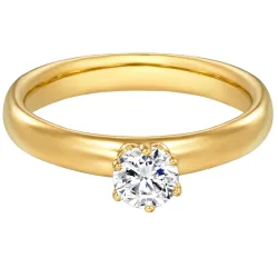 Trilani Ring aus Sterling Silber in gelbgold mit Zirkonia Ringe 1 ct Damen