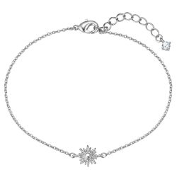 Lulu & Jane Armband Sonne aus Messing in silber mit Zirkonia Armbänder & Armreife 1 ct Damen