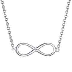 Lulu & Jane Diamant-Kette Infinity Sterling Silber Diamant in Silber Ketten 1 ct Damen