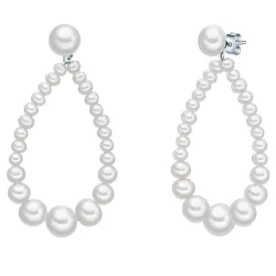 Valero Pearls Perlen-Ohrhänger Sterling Silber Süßwasser-Zuchtperle in Silber Ohrringe 1 ct Damen