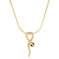 Yokoamii Halskette Schlange aus Messing in gelbgold mit Zirkonia Ketten 1 ct Damen