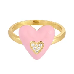 Glanzstücke München Ring Herz Sterling Silber Zirkonia in Gelbgold Ringe 1 ct Damen