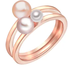 Lulu & Jane Perlen-Ring Sterling Silber Süßwasser-Zuchtperle in Roségold Ringe 1 ct Damen