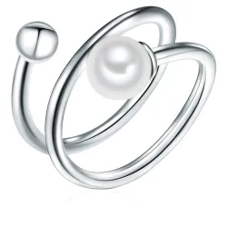 Lulu & Jane Perlen-Ring Sterling Silber Süßwasser-Zuchtperle in Silber Ringe 1 ct Damen