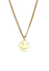 Elli - Halskette Mit Smile Face Motif, 40cm, Gold