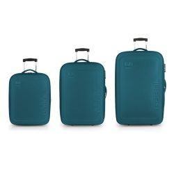 Gabol Orbit 2 Rollen Kofferset 3-teilig mit Dehnfalte Koffer & Trolleys 1 ct Petrol Herren