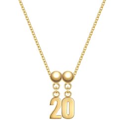 Glanzstücke München Schmuckset Zahl 20 aus Sterling Silber in Gelbdold Ketten 1 ct Damen