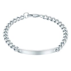 True Rebels Armband Edelstahl in Silber Armbänder & Armreife 1 ct Herren