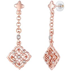 Lulu & Jane Ohrhänger Metall-Legierung verziert mit Kristallen von Swarovski® in Roségold Ohrringe 1 ct Damen