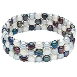 Valero Pearls Armband Messing Süßwasser-Zuchtperle in Silber Armbänder & Armreife 1 ct Damen